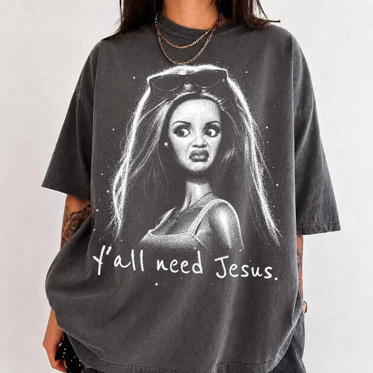 Y’all need Jesus halftone(tee shirt, crewneck or hoodie)