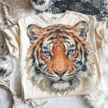 Faux painted tiger  (tee shirt, crewneck or hoodie)