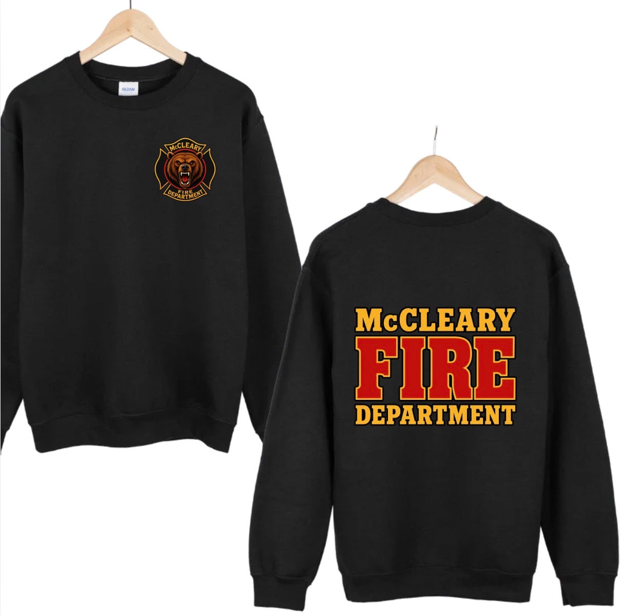 McCleary Fire Dept. crewneck or hoodie BLACK