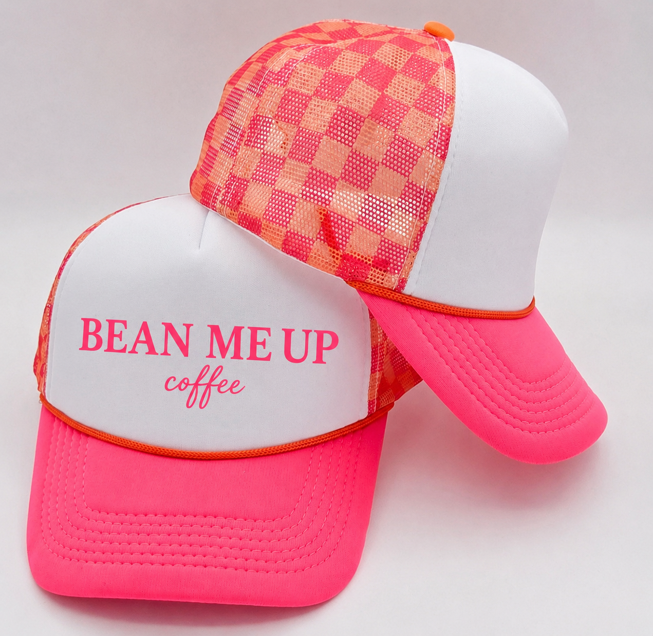 Bean me up checkered trucker