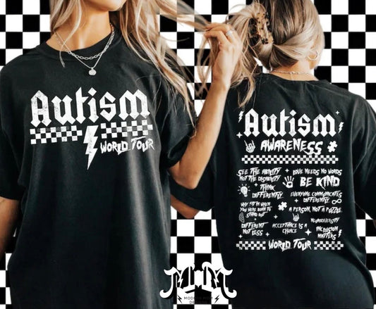 Autism awareness world tour(tee, crewneck, or hoodie)