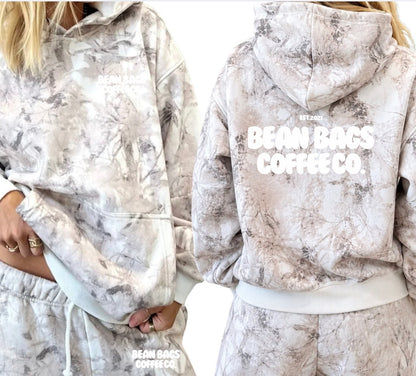 Bean Bags Coffee Co. exclusive camo hoodie (puff print white)