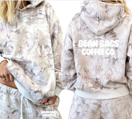 Bean Bags Coffee Co. exclusive camo hoodie (puff print white)