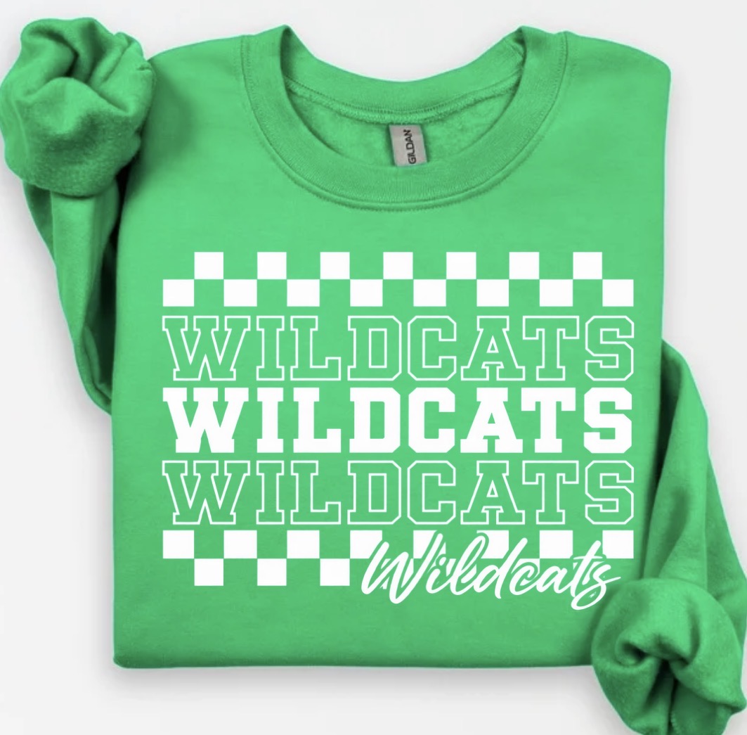 McCleary Wildcats grey crewneck or hoodie (front logo only)