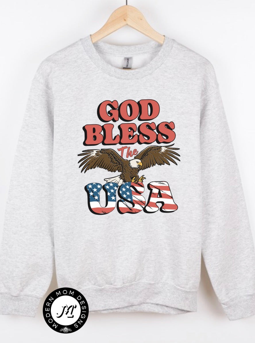 God bless the USA crewneck (adult)