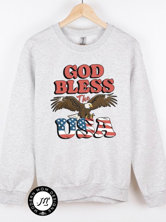 God bless the USA crewneck (adult)