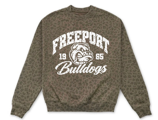 Bulldogs Freeport vintage leopard crewneck