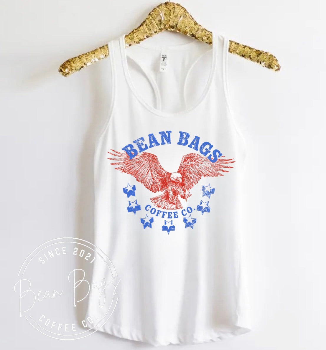 Bean Bags coffee co. EXCLUSIVE Americana eagle tank top