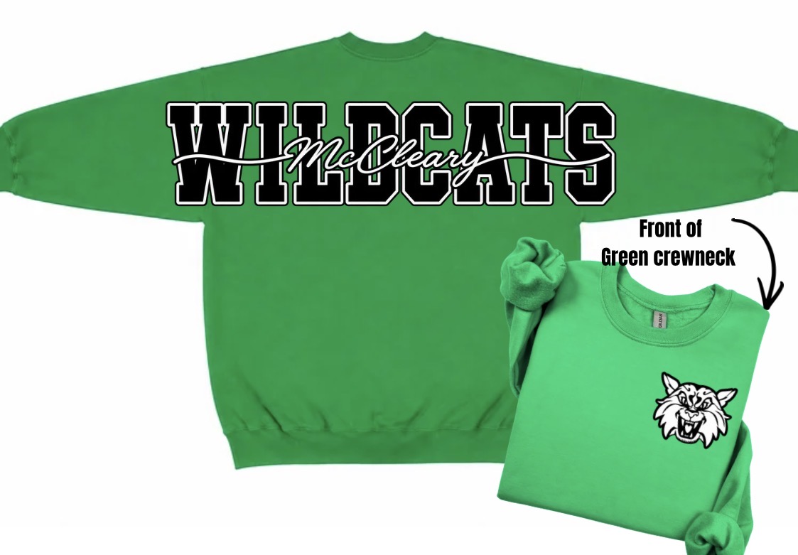 McCleary wildcats crewneck with big back print