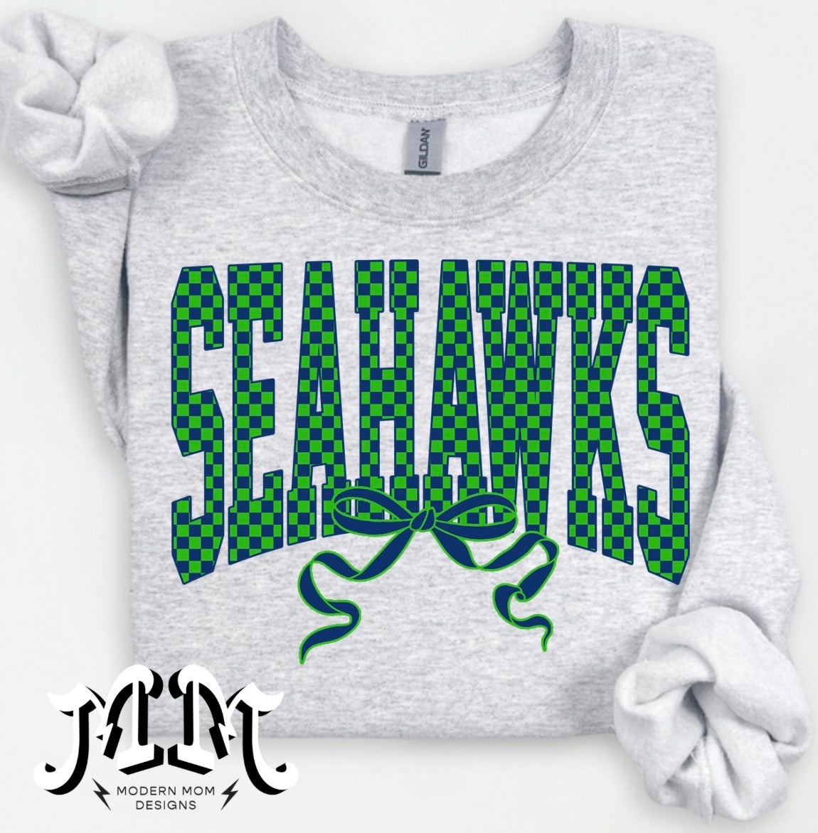 Hawks checkered bow (tee, crewneck or hoodie)