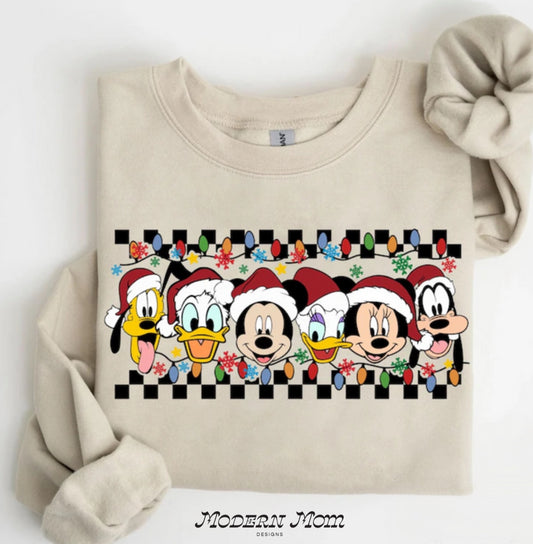 Checkered characters ADULT(tee, crewneck or hoodie )