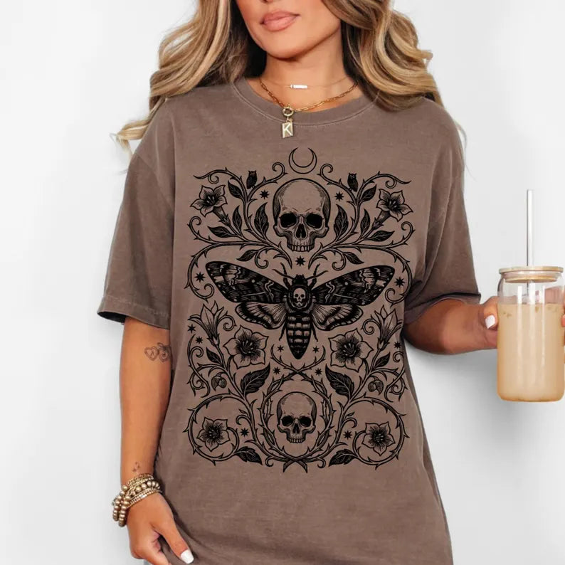 Moth skull  (tee shirt, crewneck or hoodie)