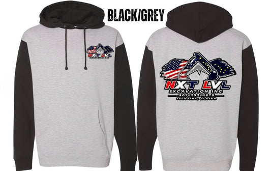 NXT LVL BLACK/GREY FLAG LOGO HOODIE