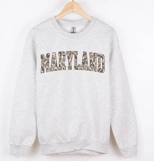 MARYLAND duck camo CREWNECK