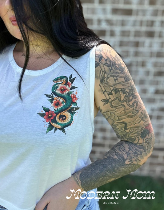 Small floral snake(tanks, tee, hoodie or crewneck)