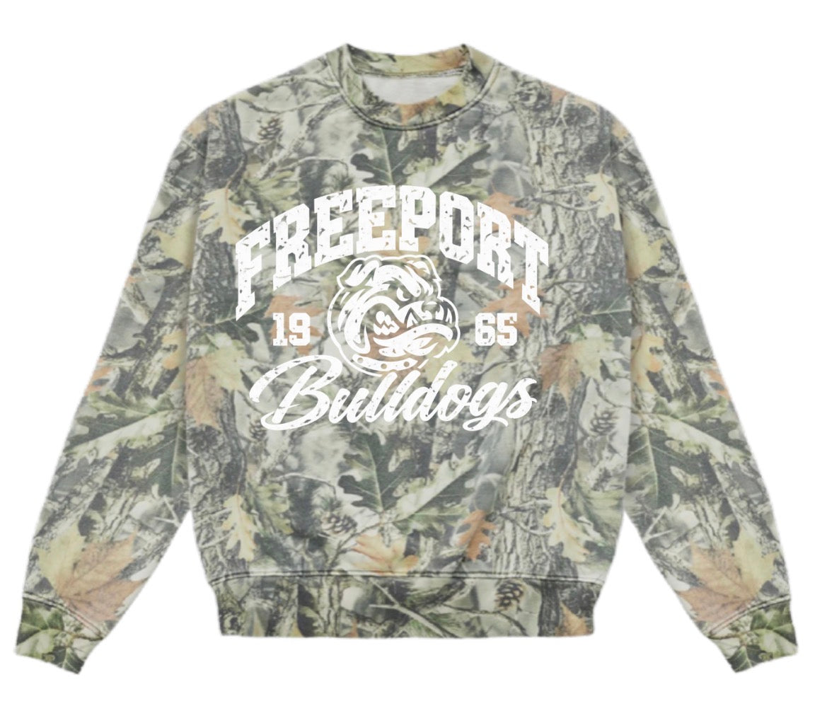 Bulldogs Freeport vintage wood camo crewneck
