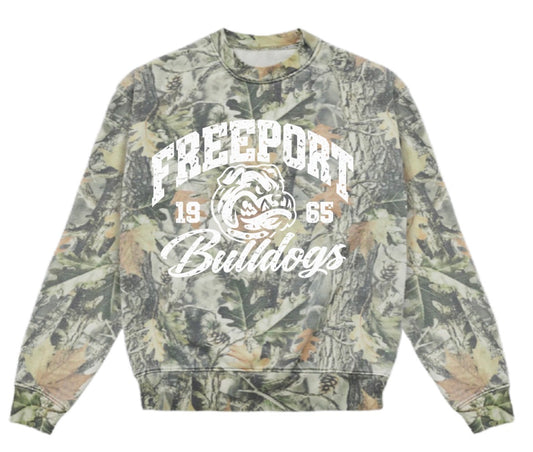 Bulldogs Freeport vintage wood camo crewneck