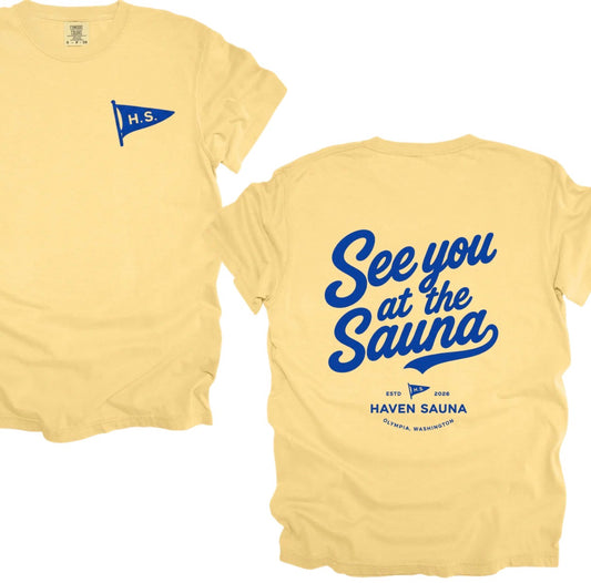 Haven Sauna puff print “SEE YOU AT THE SAUNA”