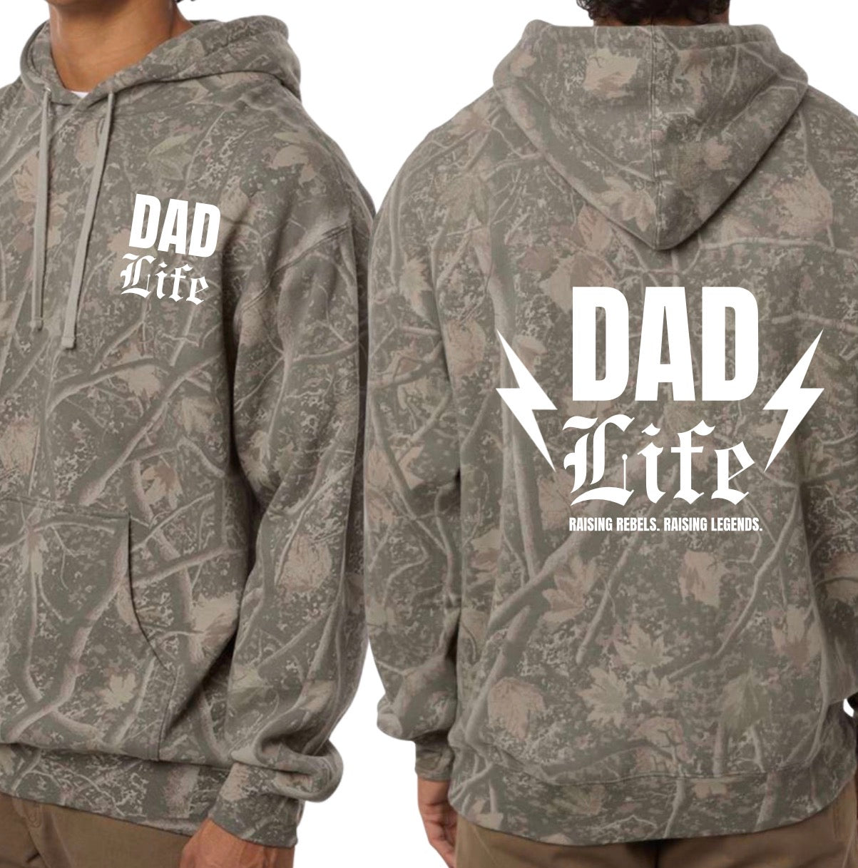 Dad life. Raising rebels. Raising legends. Premium hoodie