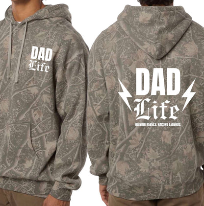 Dad life. Raising rebels. Raising legends. Premium hoodie