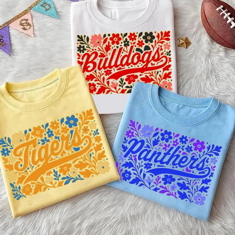 Floral mascot team (tee, crewneck or hoodie)