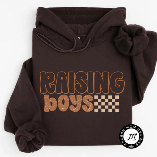 Raising boys (tee, crewneck or hoodie)