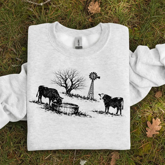 Farm silhouette  (tee shirt, crewneck or hoodie)