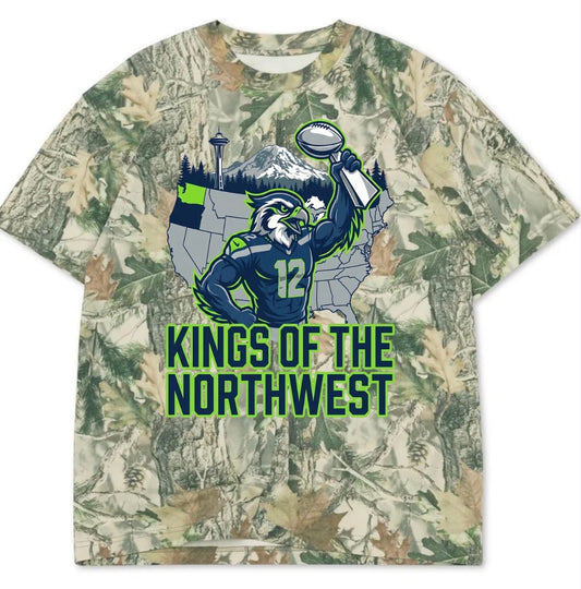 Kings of the Northwest Boxy premium wood camo tee (youth XS-Adult 3XL)