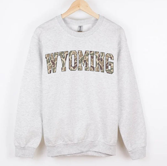 WYOMING duck camo CREWNECK