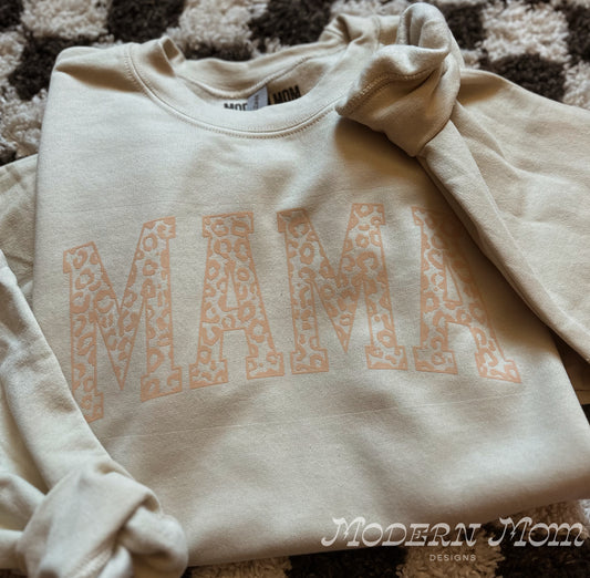 Mama monochrome tan crewneck