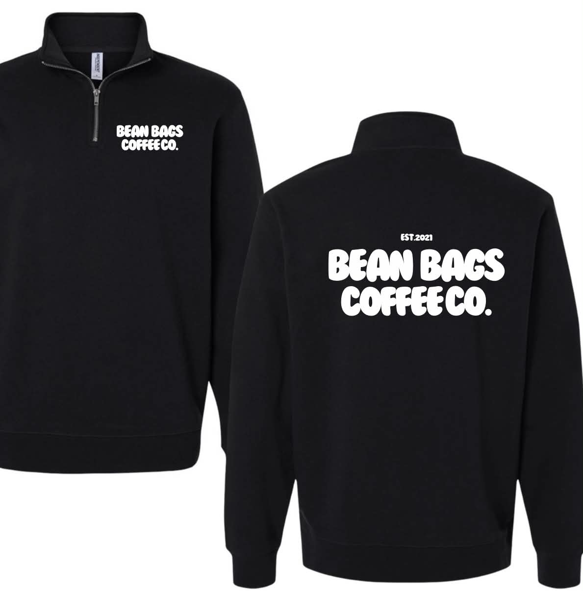 Bean Bags Coffee Co. bubble print quarter zip