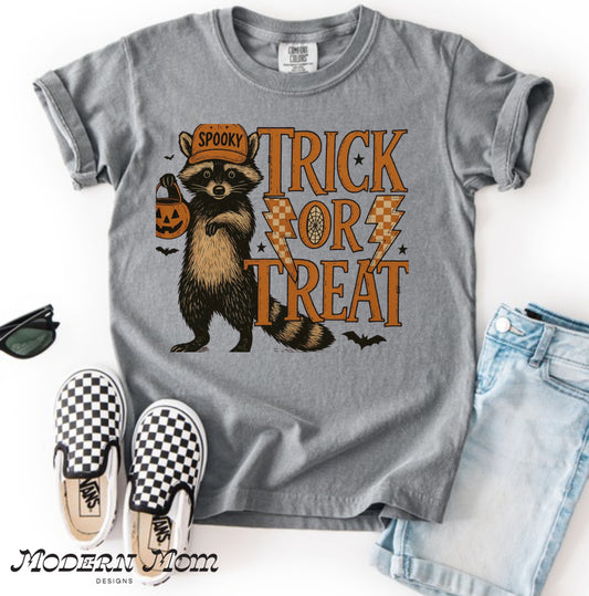 Trick or treat raccoon (toddler-Youth XL)