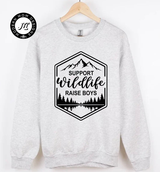 Support wildlife raise boys(tee, crewneck or hoodie)
