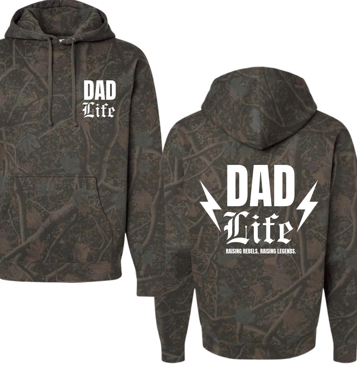 Dad life. Raising rebels. Raising legends. Premium hoodie