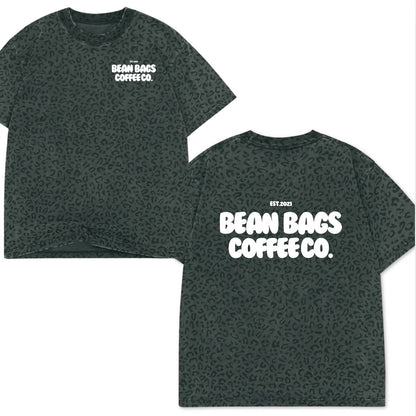 Bean bags coffee co. Black Leopard tees