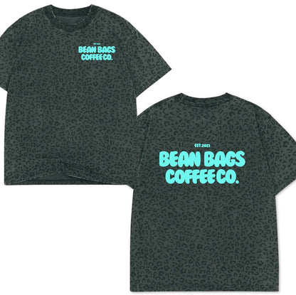 Bean bags coffee co. Black Leopard tees
