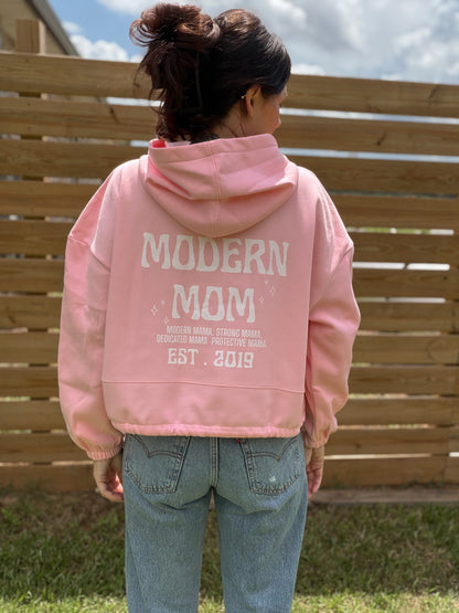 Modern mom Cinch crop hoodie