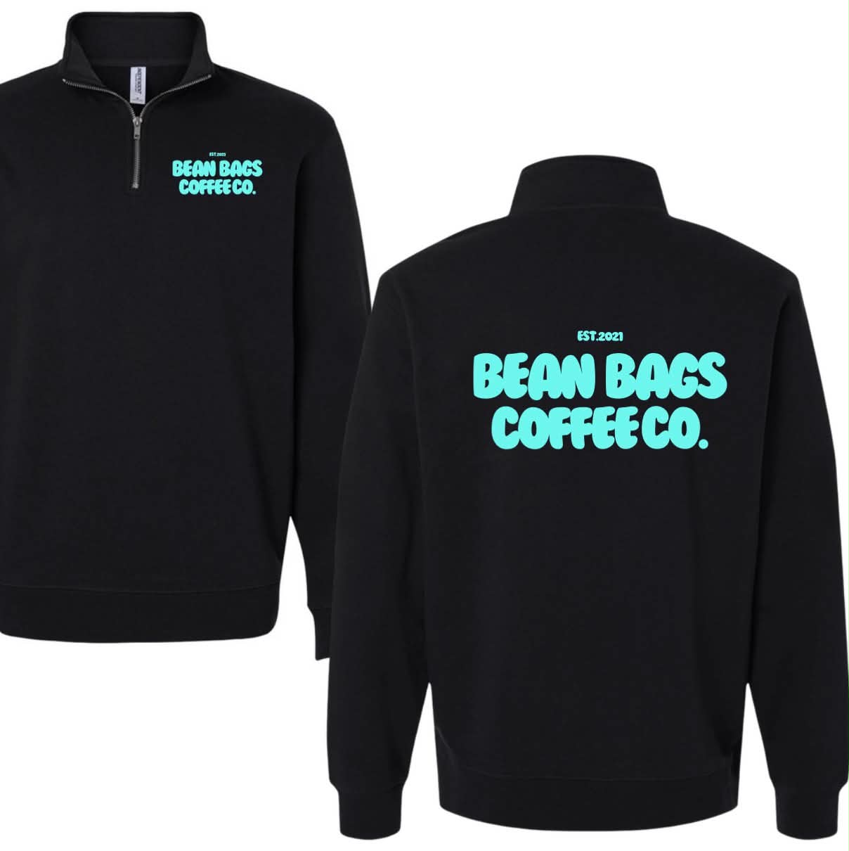 Bean Bags Coffee Co. bubble print quarter zip