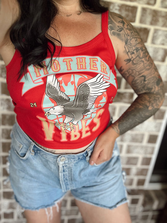 Mother vibes spaghetti strap cropped tank