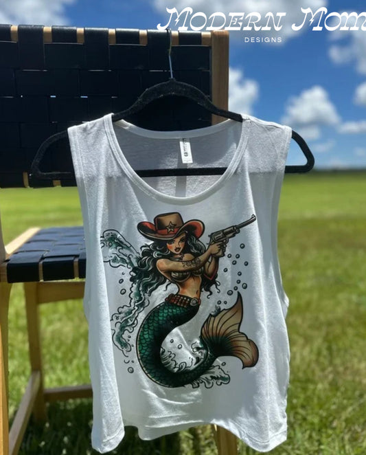 Mermaid cowgirl (tanks, tee, hoodie or crewneck)