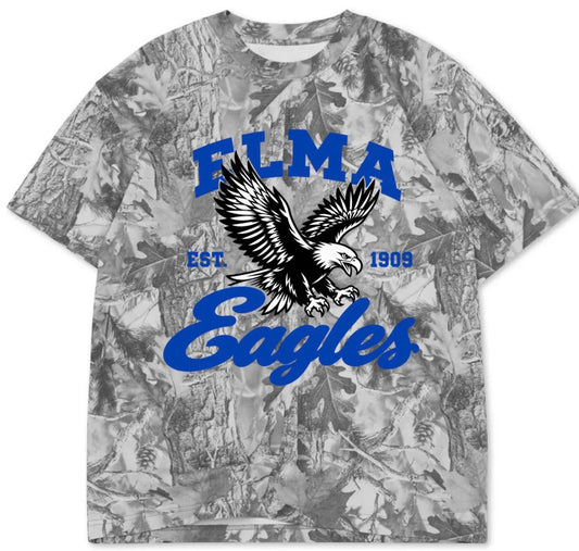 Elma Eagles boxy premium grey camo tee (youth XS-Adult 4XL)