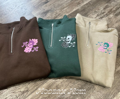 MOM logo quarter zip