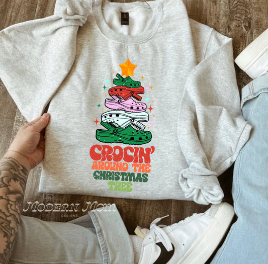 Crocin’ around the Christmas tree (ash tee or crewneck)