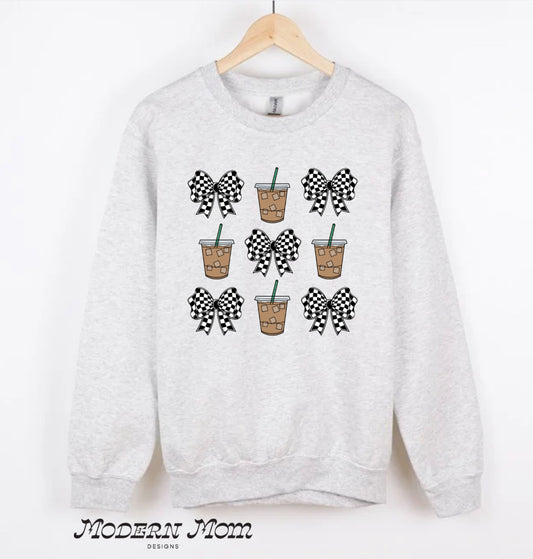 Iced coffee  & bows collage (tee shirt, crewneck or hoodie)