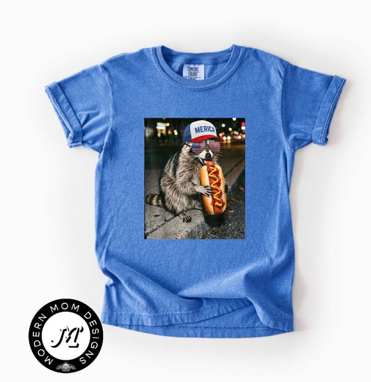 Merica’ hot dog raccoon (toddler-youth XL)