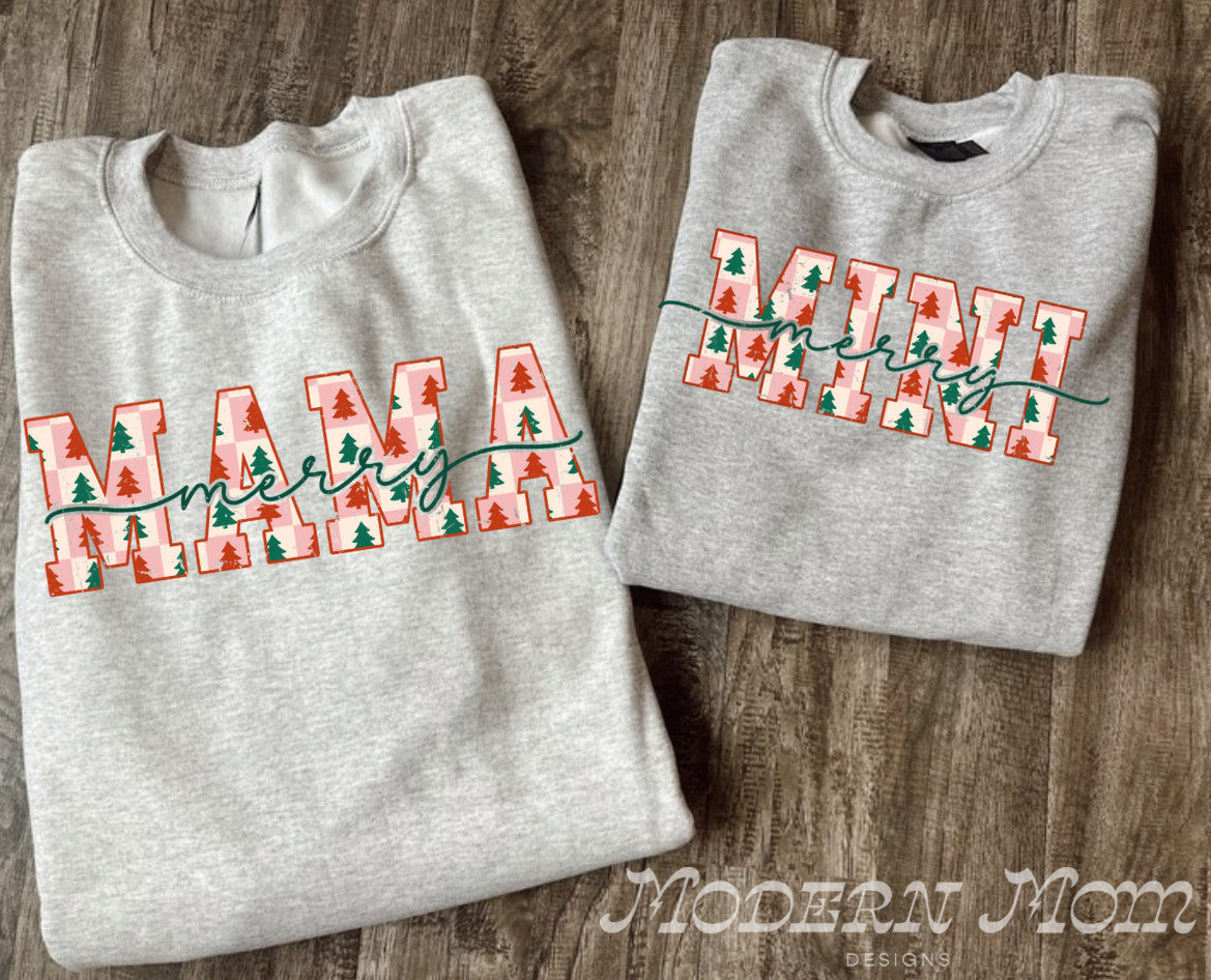 Merry mama & Merry mini crewnecks