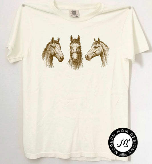 Vintage sketched horses