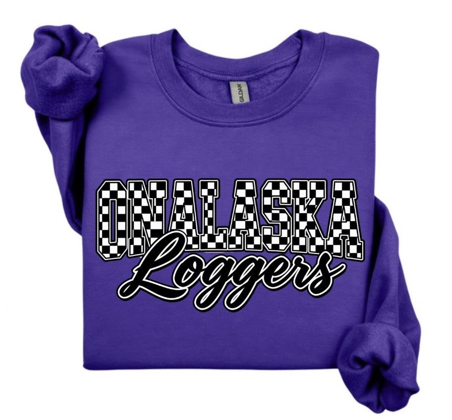 Onalaska Loggers crewneck or hoodie