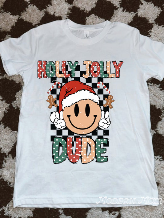 holly jolly dude Toddler-Youth (tee, crewneck or hoodie)