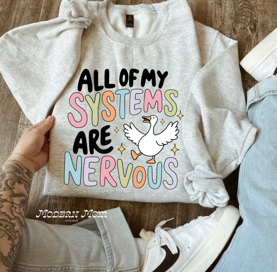 All my systems are nervous crewneck